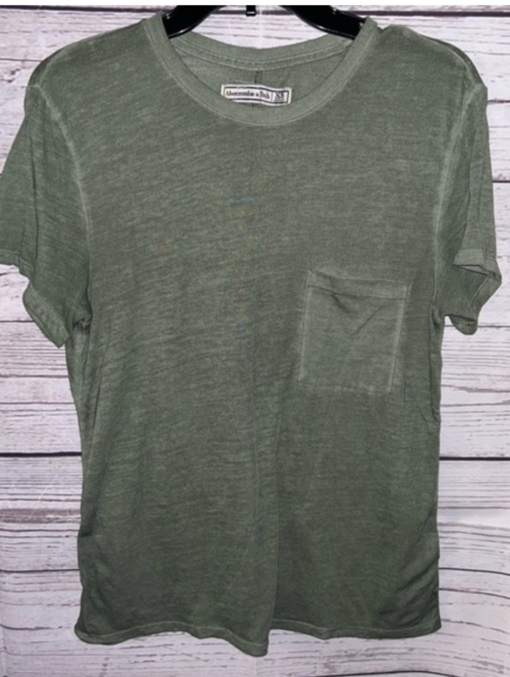 Abercrombie & Fitch Olive Green Short Sleeve Pocket Tee Sz XS